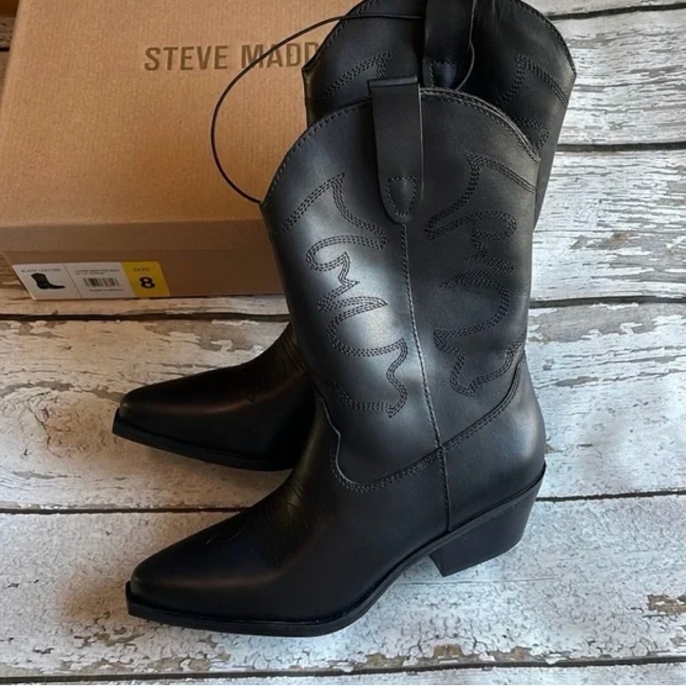 Steve Madden Black Heeled Boots